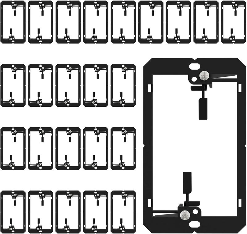 iwillink Low Voltage Mounting Bracket (1-Gang, 25 Pack) for Single Gang Wall Plate, Telephone Wires, Network Cables, HDMI, Coaxial, Speaker Cables - Image 1